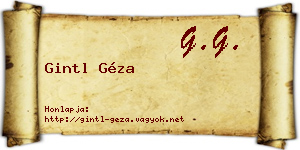 Gintl Géza névjegykártya