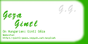 geza gintl business card