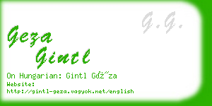 geza gintl business card